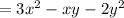 =3x^2-xy-2y^2