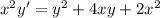 x^2y'=y^2+4xy+2x^2