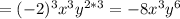 =(-2)^3x^3y^{2*3}=-8x^3y^6