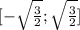 [- \sqrt{ \frac{3}{2} } ; \sqrt{ \frac{3}{2} }]