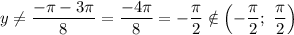 y\neq \dfrac{-\pi-3\pi}{8} =\dfrac{-4\pi}{8} =-\dfrac{\pi}{2}\notin\left(-\dfrac{\pi}{2} ;\ \dfrac{\pi}{2}\right)