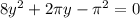 8y^2+2\pi y-\pi^2=0