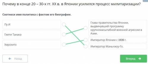 Почему в конце 20 – 30-х гг. XX В. В Японии усилился процессМилитаризации?Соотнеси имя политика с фа