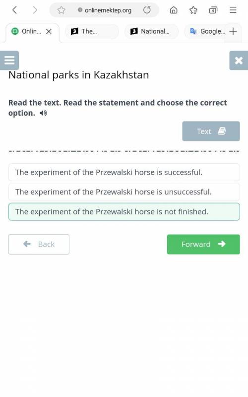 The experiment of the Przewalski horse is unsuccessful. The experiment of the Przewalski horse is no