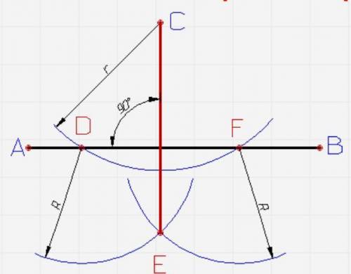 Выполнить построения циркулем и линейкой на не разлинованном листе а) 90 градусов