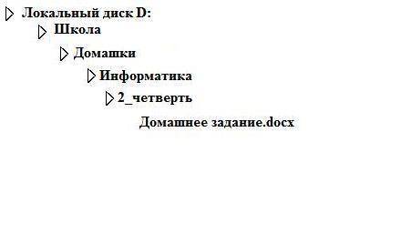 Задание 2 ( ). В каталоге хранился файл Домашнее_задание.docх. В этом каталоге создали три подкатало