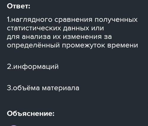 Вставь пропущенные слова в предложении. Диаграммы используются для 1. множества 2. данных в графичес