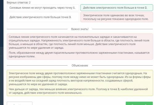 Выбери верные утверждения. Ниже на рисунке А показано взаимодействие зарядов и силовых линий поля.​