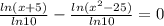 \frac{ln(x+5)}{ln10} - \frac{ln(x^2-25)}{ln10} =0
