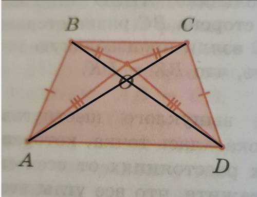 В четырехугольнике ABCD стороны AB и CD равны. Кроме того, внутри него существует такая точка O, что