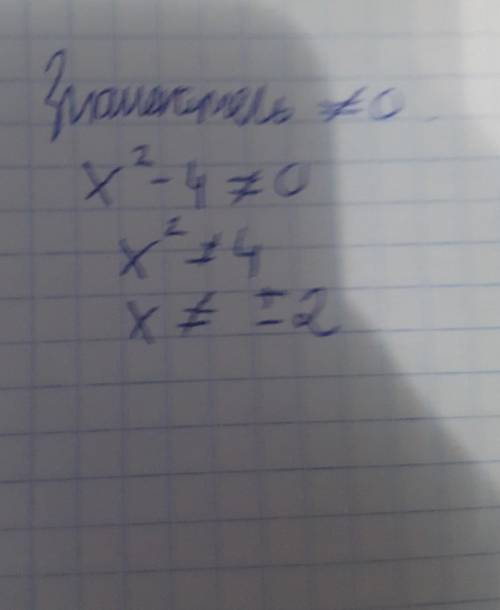 Найдите область определения выражения x²-2x/x²-4 А)х≠±2 Б)х≠2 В)х≠0, х≠±2