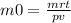 m0 = \frac{mrt}{pv}