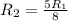 R_{2}=\frac{5R_{1} }{8}