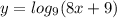 y = log_{9}(8x + 9)