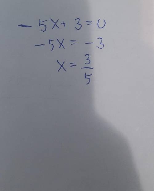 Найдите нули функции y = -5x + 3​