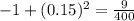 - 1 + (0.15)^{2} = \frac{9}{400}