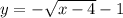 y=-\sqrt{x-4}-1