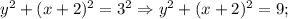 y^{2}+(x+2)^{2}=3^{2} \Rightarrow y^{2}+(x+2)^{2}=9;