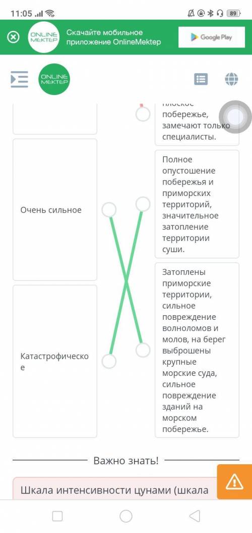 Установи соответствие между видами цунами и их характеристиками