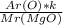 \frac{Ar(O) * k}{Mr(MgO)}