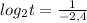 log_2t =\frac{1}{-2,4}