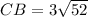 CB = 3\sqrt{52}