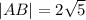 |AB|=2\sqrt{5}