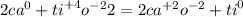 2 {ca}^{0} + {ti}^{ + 4} {o}^{ - 2}2 = 2{ca}^{ + 2} {o}^{ - 2} + {ti}^{0}