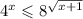 {4}^{x} \leqslant {8}^{ \sqrt{x + 1} }