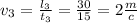 v_{3} = \frac{l_{3}}{t_{3}}= \frac{30}{15} = 2 \frac{m}{c}