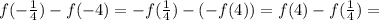 f(-\frac{1}{4})-f(-4)= -f(\frac{1}{4})-(-f(4))=f(4)-f(\frac{1}{4})=