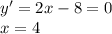 y'=2x-8=0\\x=4