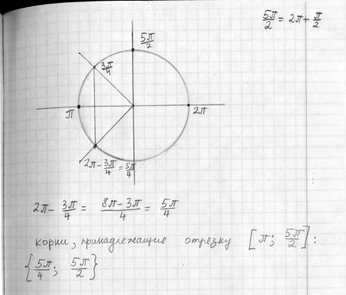 Решить уравнение sin2x+√2sinx=2cosx+√2 b) укажите корни, принадлежащие отрезку {p,5p/2} объясните на