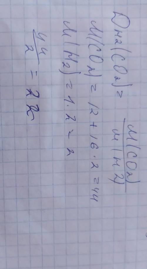 Яка відносна густина за воднем CO2​