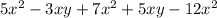 5x^2-3xy+7x^2+5xy-12x^2