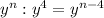 y^n : y^4=y^{n-4}