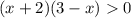 (x + 2)(3 - x) 0