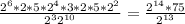 \frac{2^{6} *2*5*2^{4} *3*2*5*2^{2} }{2^{3} 2^{10} } =\frac{2^{14} *75}{2^{13} }