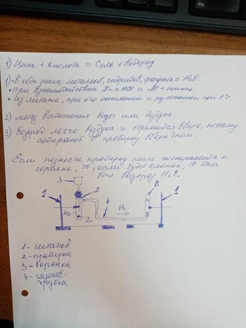 Укажи на рисунке: ___ - штатив, - пробирка, ___ - воронка, ___ - газоотводная трубка. По каким призн