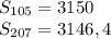 S_{105}=3150\\S_{207}=3146,4