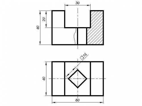Перечертите один из них и соединителя часть вида с частью разреза. Нанесите размеры