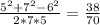 \frac{5^2+7^2-6^2}{2*7*5} = \frac{38}{70}