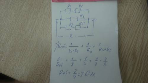 Определите общее сопротивление цепи изображенной на рисунке 200 если R=4 ом