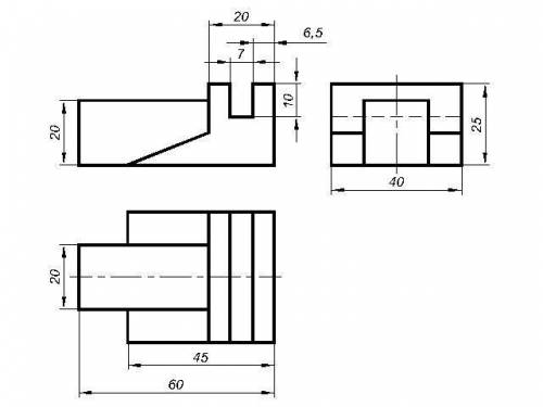 Построить все 3 видыПостроить вид спереди2.Построить вид слева3.Построить вид сверху​