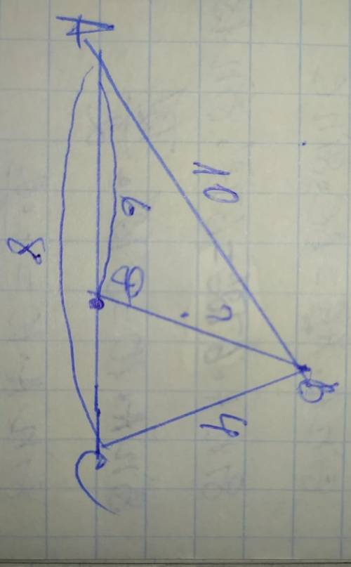 У трикутнику ABC відомо, що AB=10см, BC=4см, CA=8 см. На стороні AC позначено точку D таку,що AD=6 с