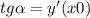 tg \alpha = y'(x0)