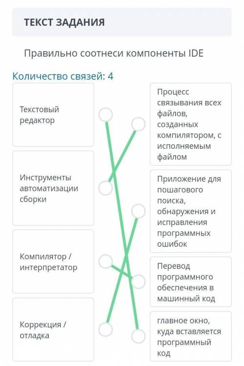 Правильно соотнеси компоненты IDE​