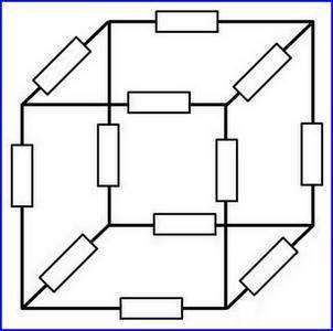 Сделайте схему из резисторов, в виде какого либо предмета, животного и т. д, решите задачу.