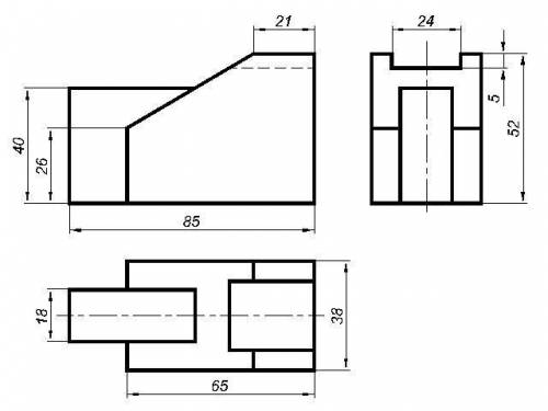 Черчение. Построить 3 вида аксонометрической проекции