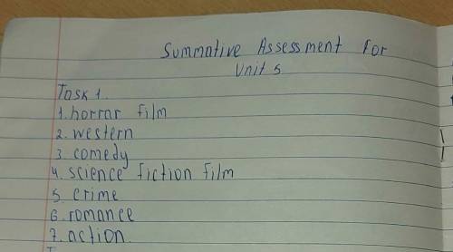 Find the words from the text that refer to each type of film. 1. a film that makes you feel afraid 2